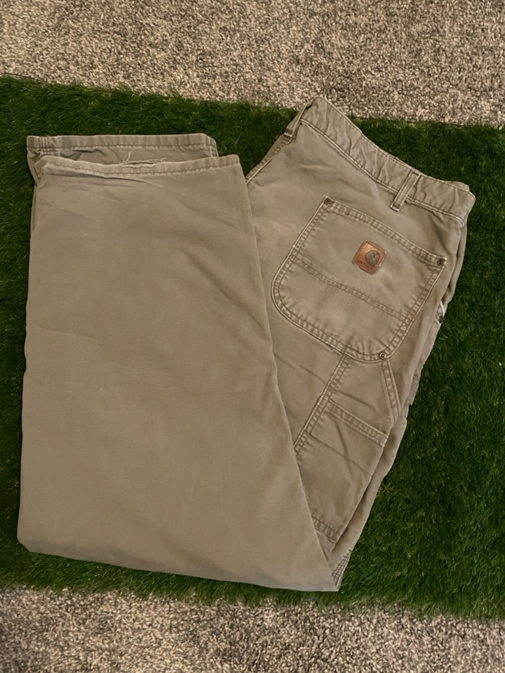 Carhartt Men’s khaki Double Knee Work Pants
